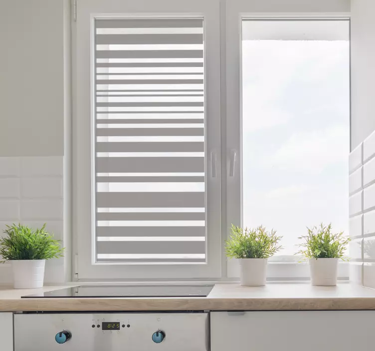 Sticker fenêtre cuisine lignes translucides - TenStickers