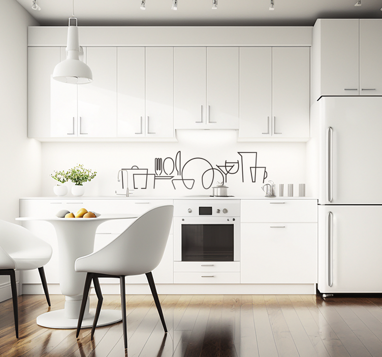 Sticker cuisine motif ustensiles - TenStickers