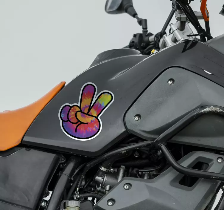 Autocollant moto symbole de paix des doigts - TenStickers