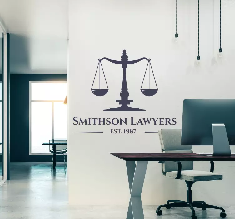 Sticker juridique Échelles de justice personnalisables - TenStickers