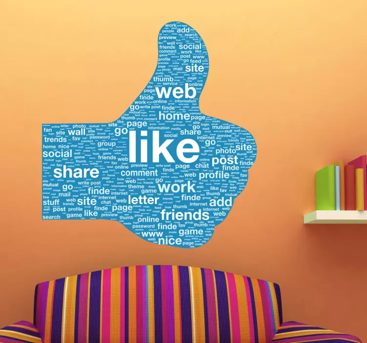 Sticker pouce médias sociaux - TenStickers