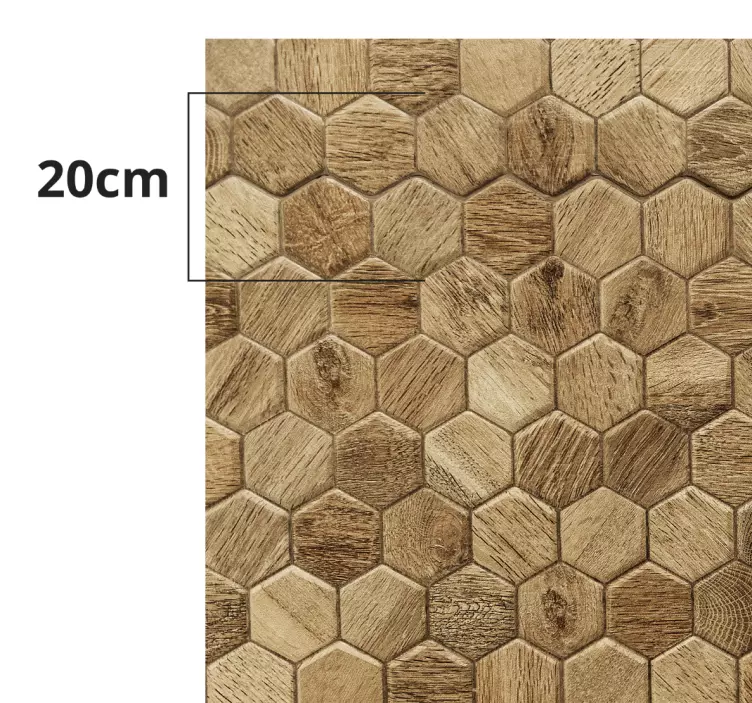 Sticker tête de lit hexagones effet bois - TenStickers