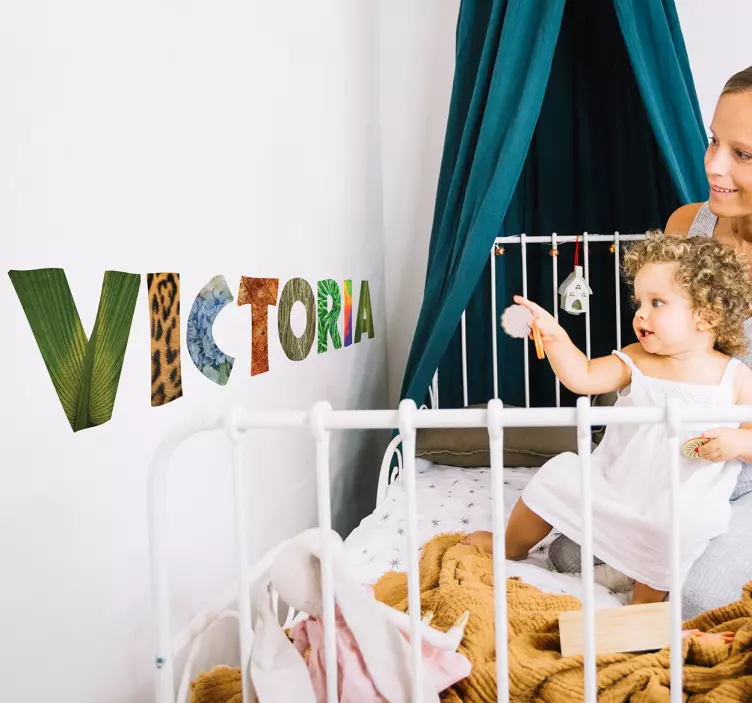 Sticker personnalisé lettres de texture de la jungle - TenStickers