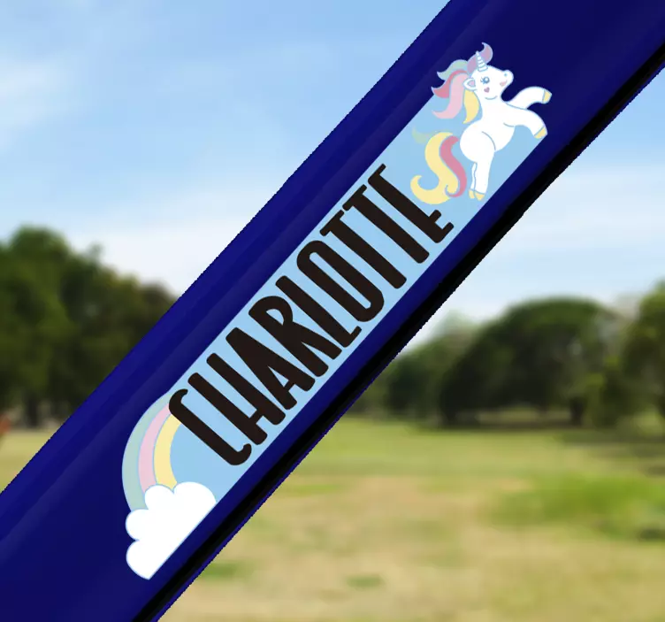 Sticker vélo licorne personnalisable - TenStickers