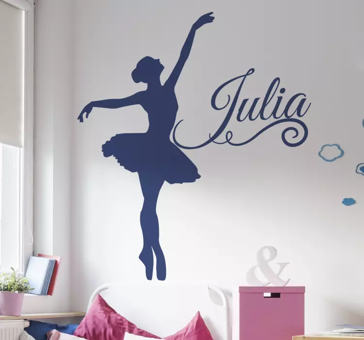 Sticker chambre ado danseuse avec prénom - TenStickers
