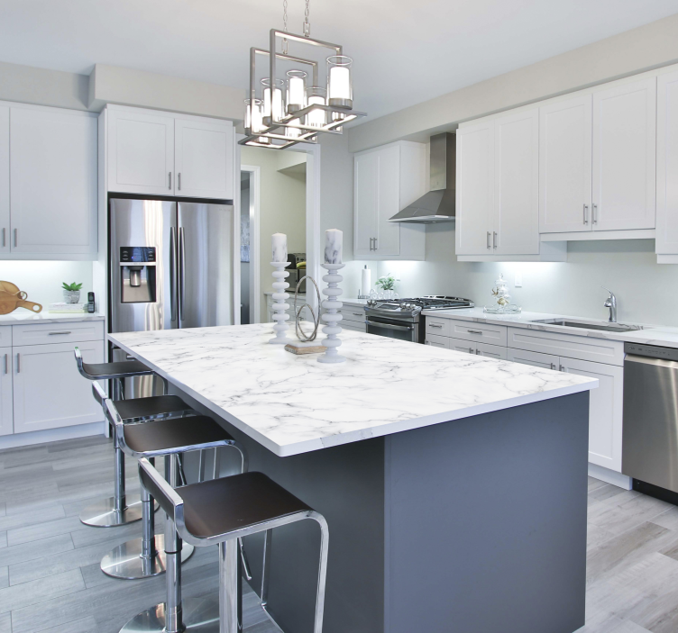 Adhésif meuble marmre blanc - TenStickers