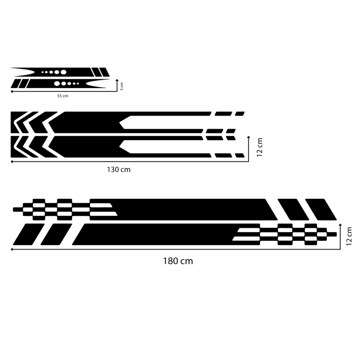 Sticker voiture rayures 3 modèles - TenStickers