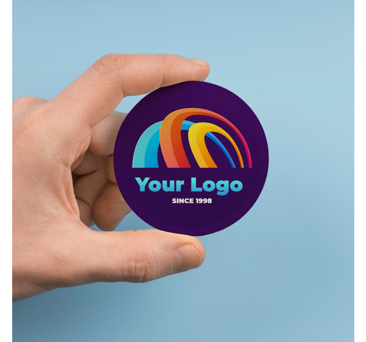Sticker bureau cercle personnalisé avec logo - TenStickers