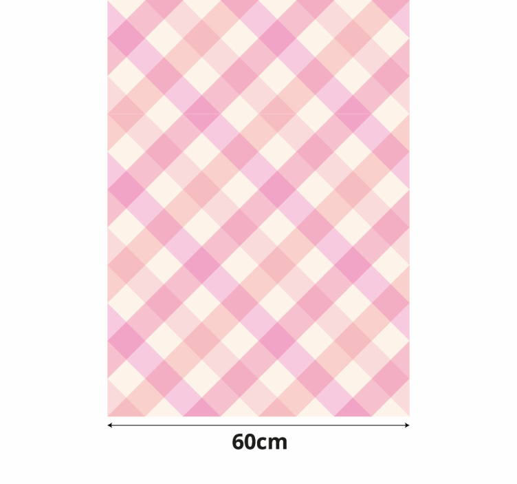 Sticker frigo motif carreaux roses - TenStickers