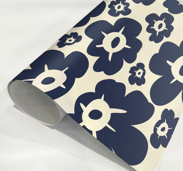 Sticker fleur coquelicot bleu foncé - TenStickers