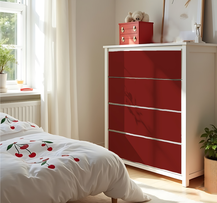 Sticker couleur uni rouge cerise mat - TenStickers