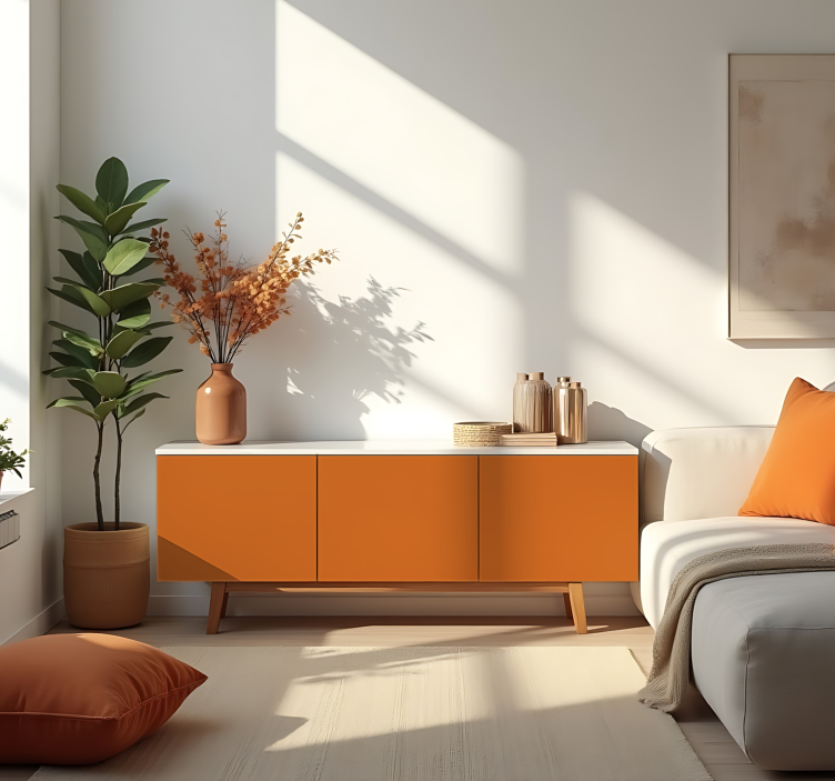 Sticker couleur uni orange mat - TenStickers