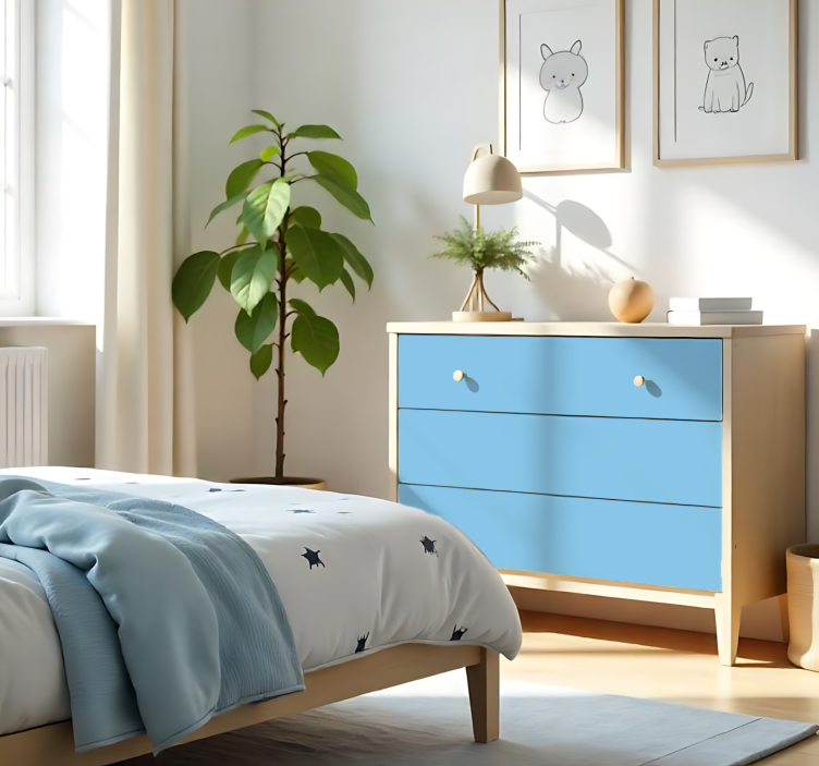 Sticker couleur uni bleu ciel mat - TenStickers