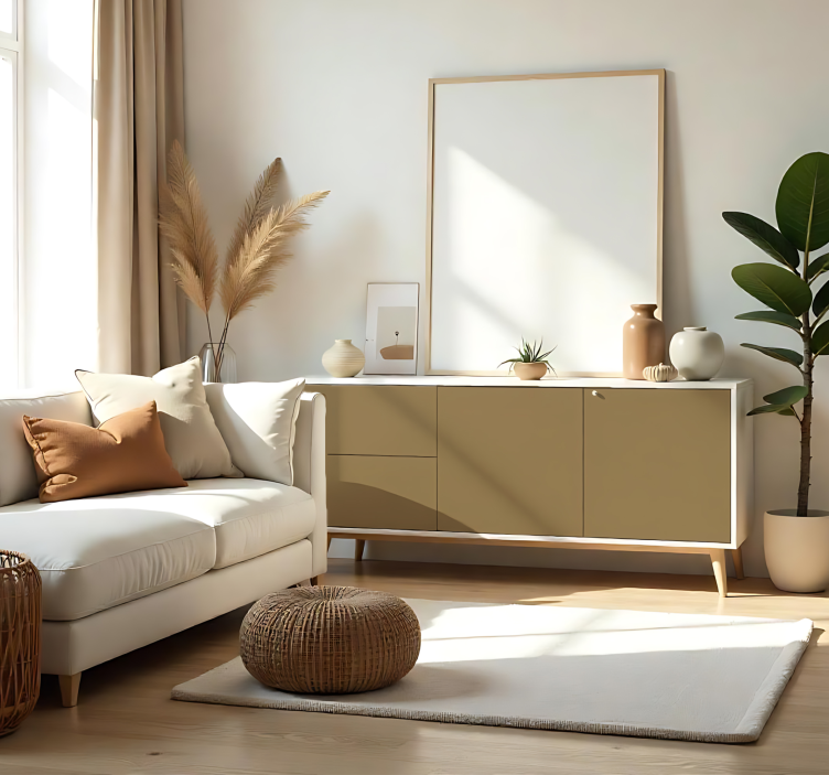 Sticker couleur uni beige marron mat - TenStickers