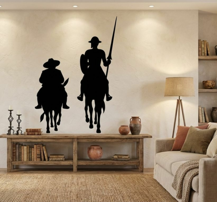 Sticker Voiture Don Quichotte Sancho Panza - TenStickers