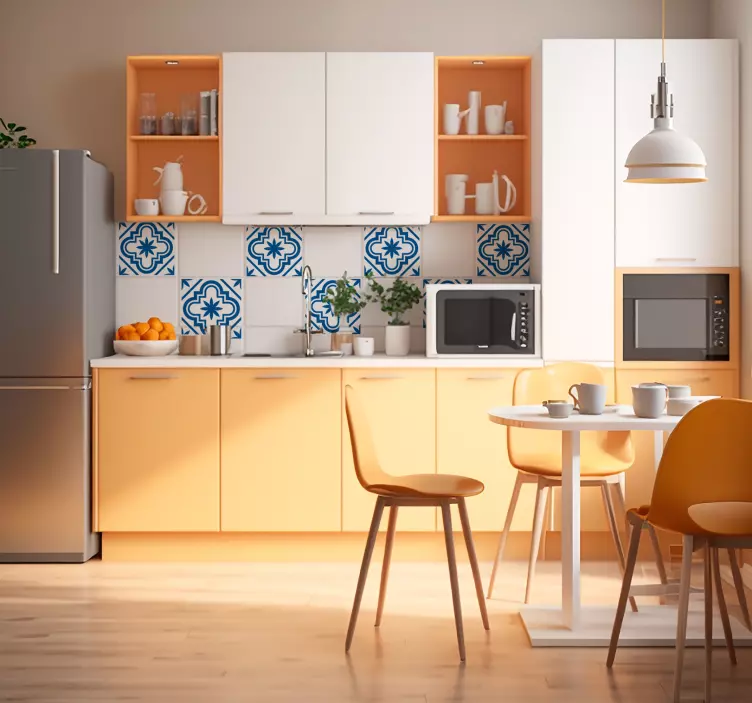 Sticker carrelage hydraulique monocolore - TenStickers