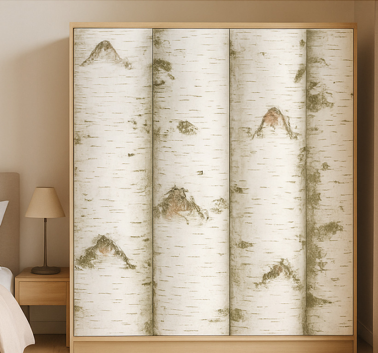 Adhésif meuble dessins d'arbres blancs - TenStickers