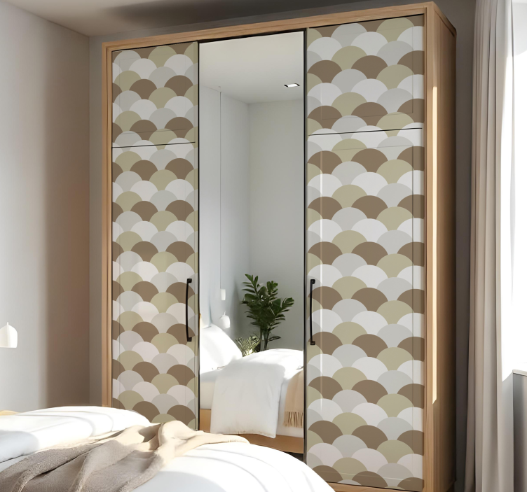 Adhésif meuble écailles brunes - TenStickers