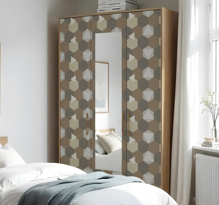 Adhésif meuble hexagones marron - TenStickers