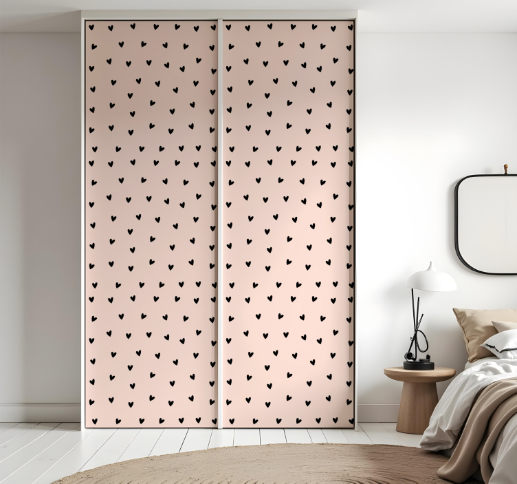Adhésif meuble motif coeur noir - TenStickers
