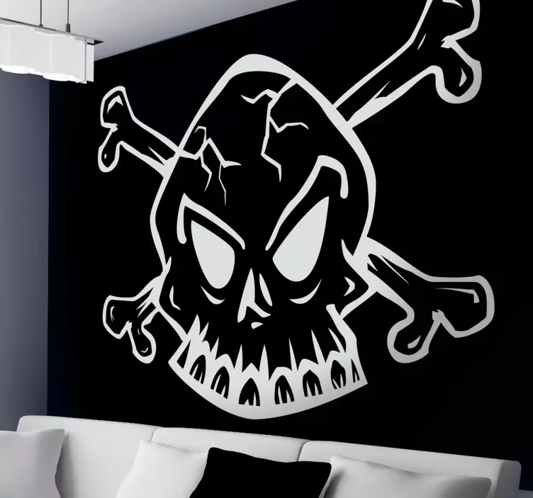 Adhésif mural dessin tête de mort - TenStickers