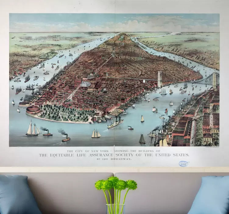 Adhésif mural vintage New York - TenStickers