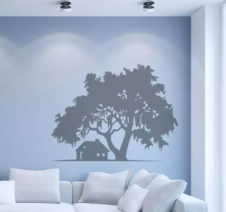 arbre sous maison - TenStickers