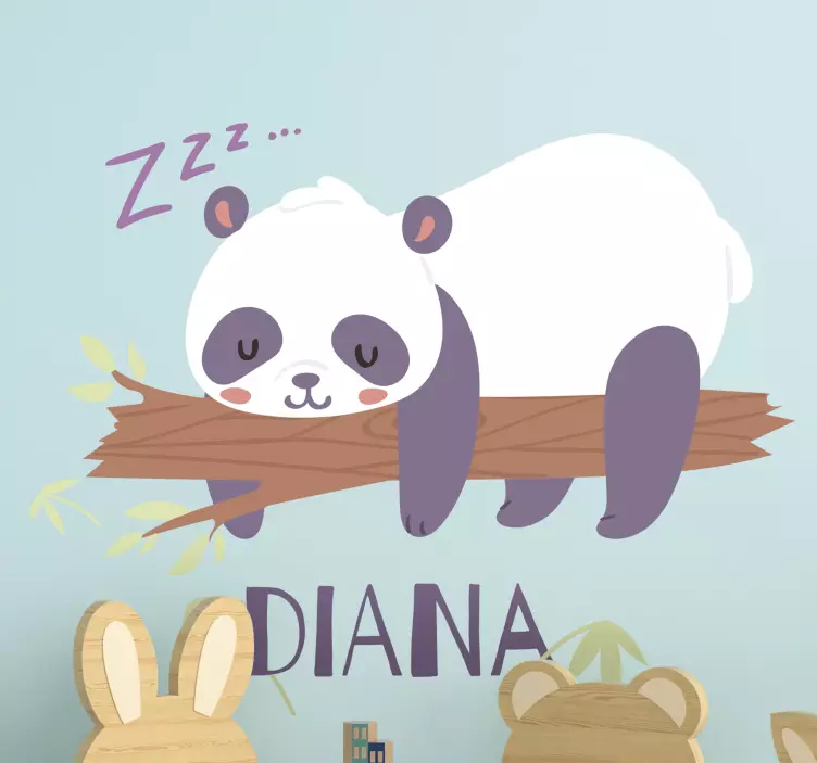 Autocollant animal de compagnie panda dormant sur branche - TenStickers