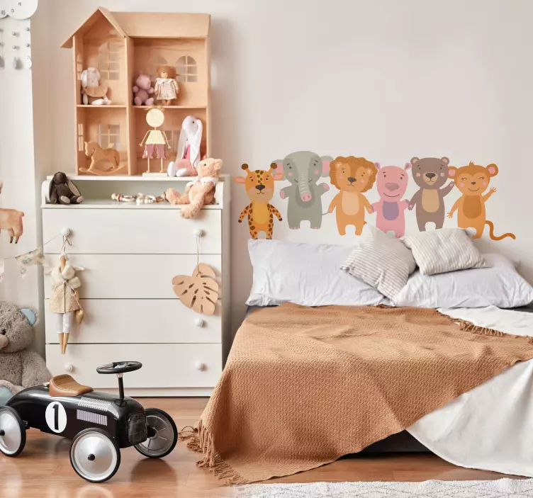 Sticker animaux sauvages dessins d'animaux en tête. - TenStickers