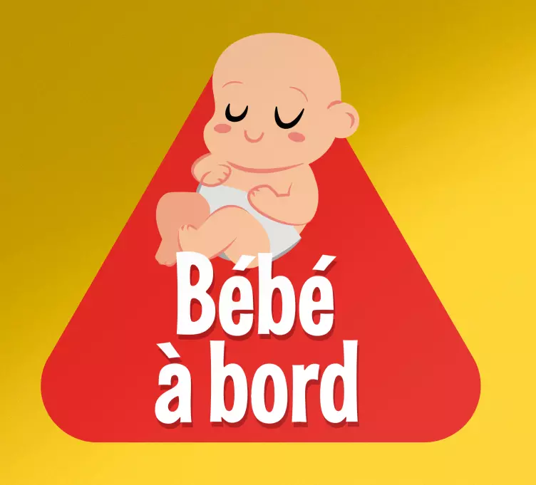 Sticker Bébé à Bord Bébé heureux en couche - TenStickers