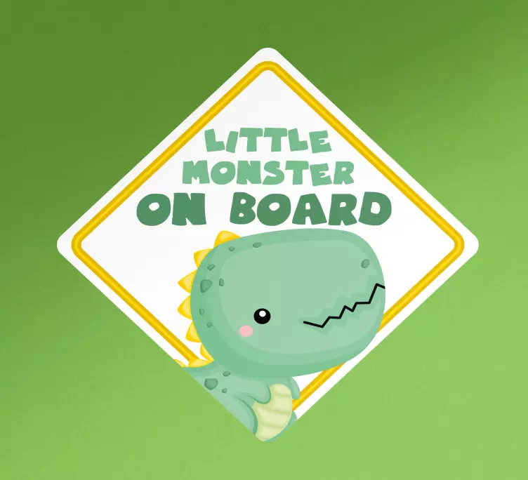 Autocollant bébé à bord dinosaures mignons - TenStickers