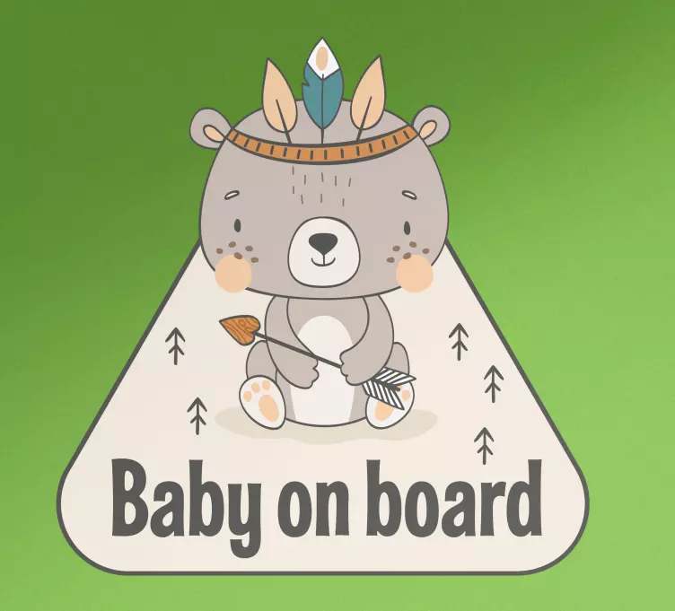 Autocollant bébé à bord ourson adorable - TenStickers