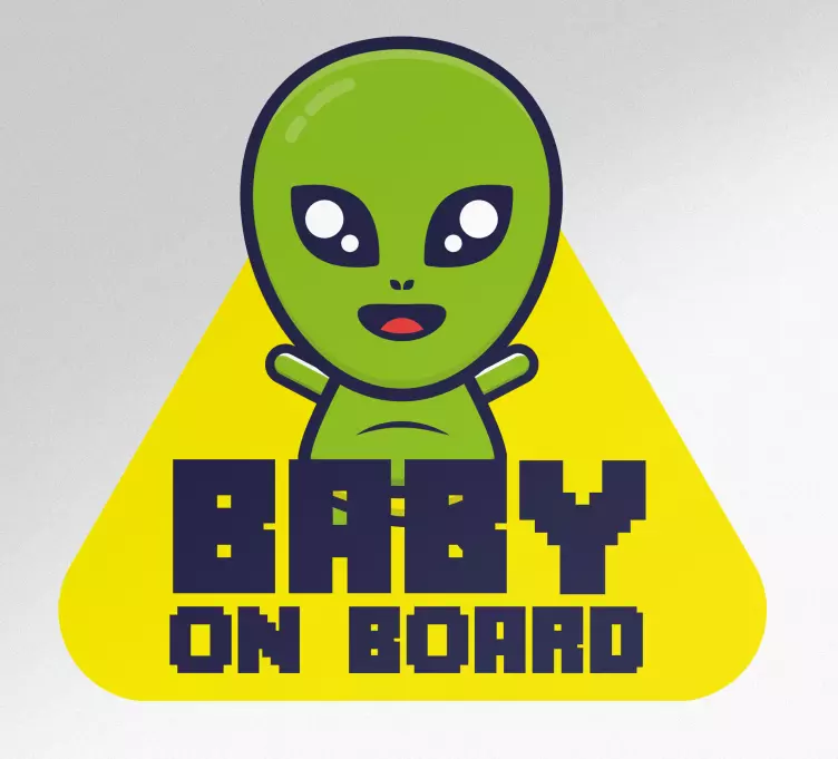 Autocollant bébé à bord personnage extraterrestre mignon - TenStickers