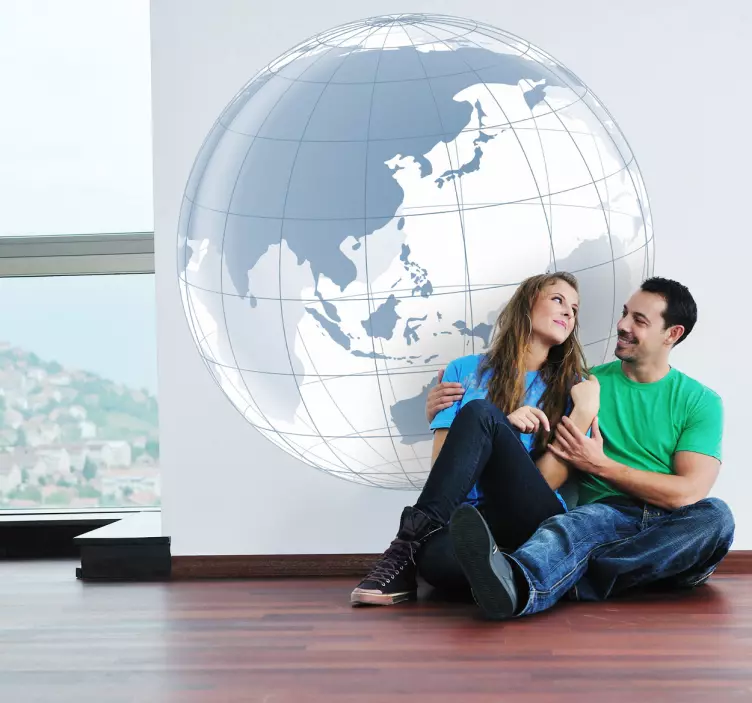 Autocollant carte transparence Pacifique - TenStickers