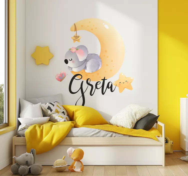 Sticker chambre enfant koala dans la lune - TenStickers