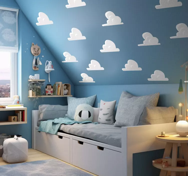 Sticker chambre enfant la chambre d'andy, un ensemble de nuages - TenStickers