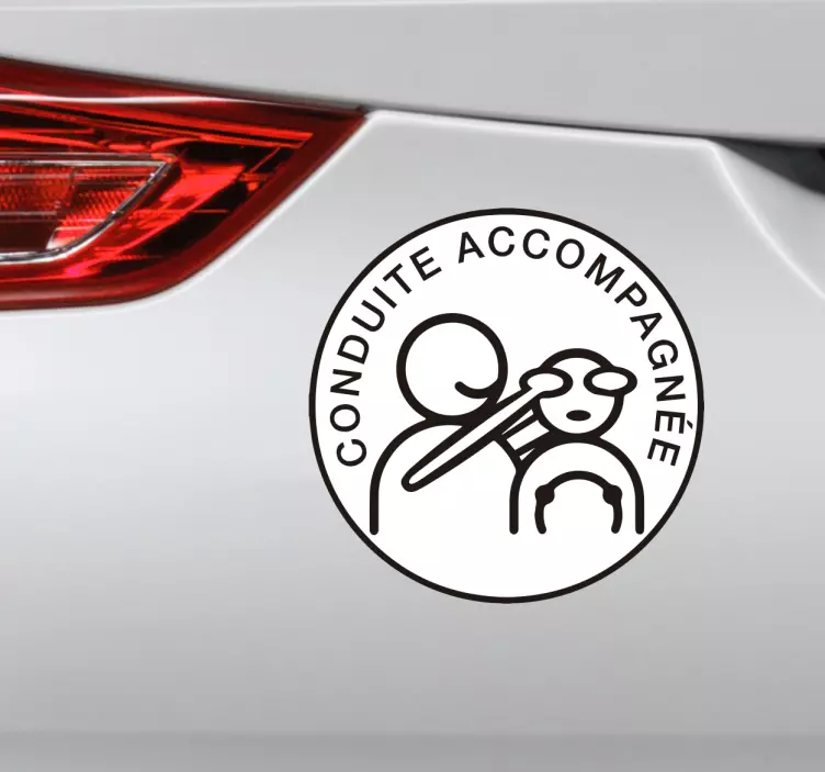 Autocollant voiture conduite accompagnée drôle - TenStickers