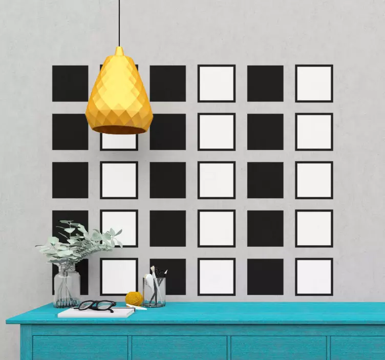 Sticker Confettis carrés noirs et blancs - TenStickers