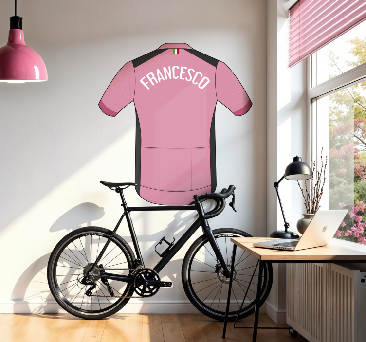 Sticker cycliste maglia rosa - TenStickers