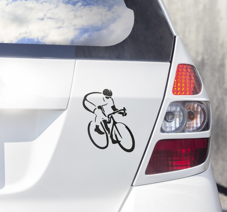 Sticker cycliste vélo de route pour voiture - TenStickers