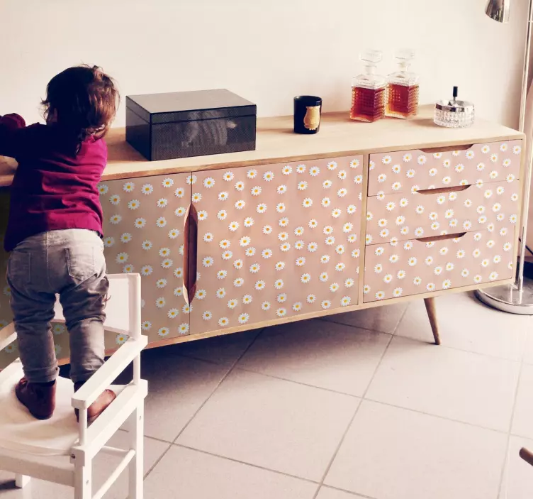 autocollant de meubles adhesif deco marguerite moderne - TenStickers