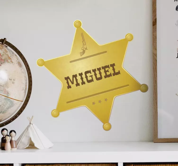 Sticker enfant badge de shérif pour enfants - TenStickers