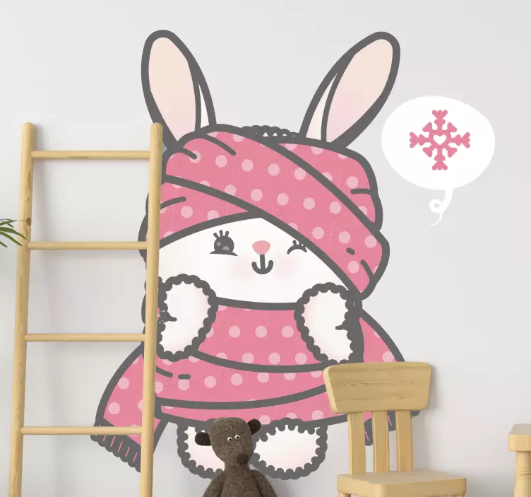 Sticker enfant charmante sculpture de lapin - TenStickers