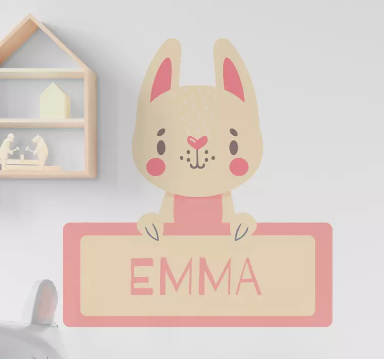 Sticker enfant lapin avec nom - TenStickers