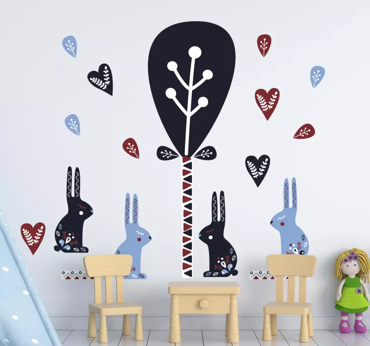 Sticker enfant motif de lapin ludique - TenStickers