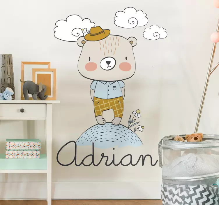 Sticker enfant personnage d'ours mignon - TenStickers