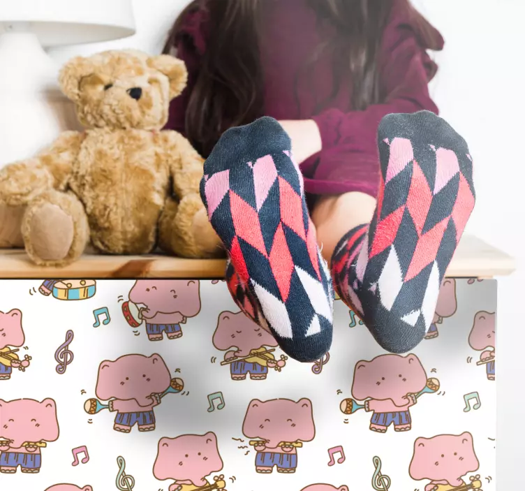 Sticker enfant personnages de dessins animés musicaux - TenStickers