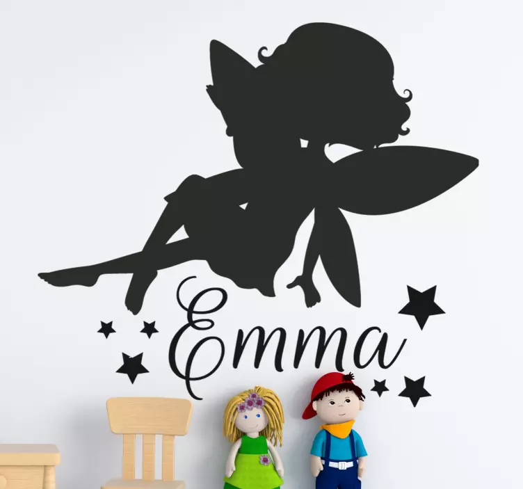 Sticker enfant silhouette de fille féerique - TenStickers