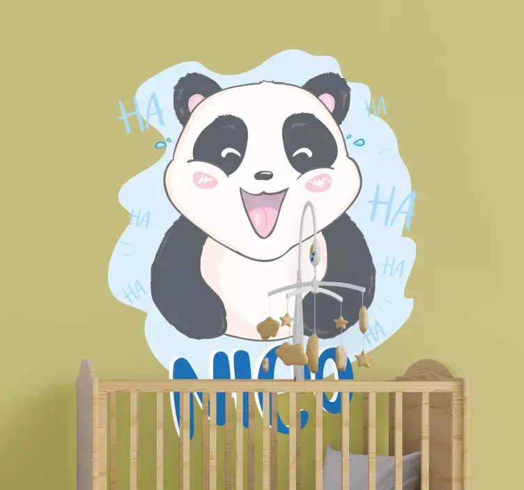 Sticker enfant visage de panda joyeux - TenStickers
