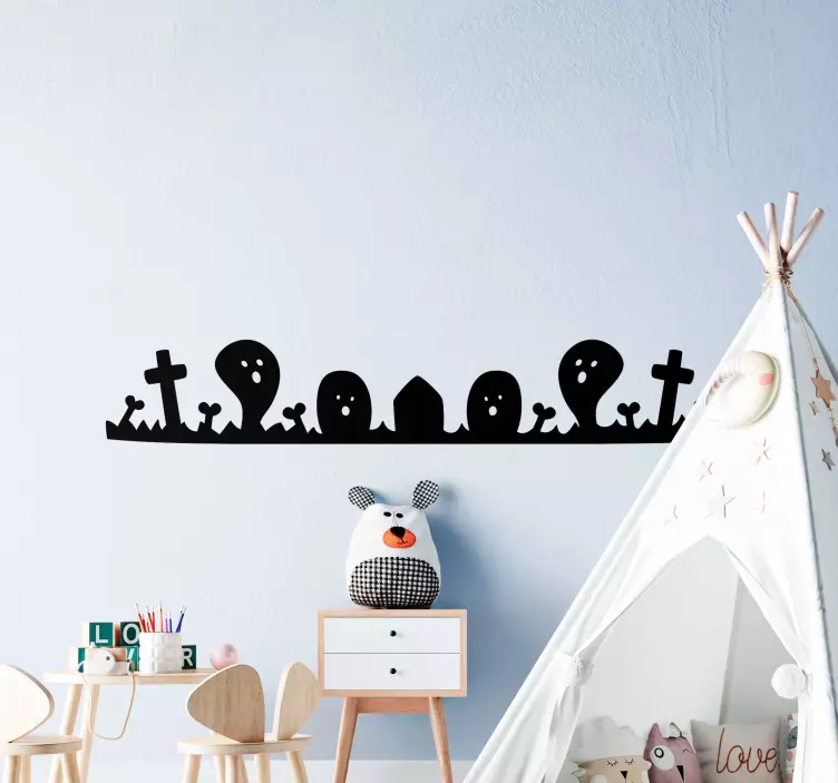 Sticker Halloween Bordure d'éléments halloween - TenStickers